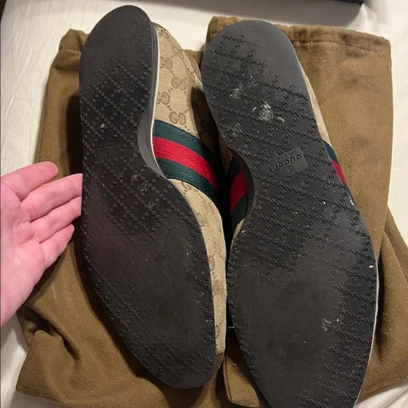 Vintage Gucci brown suede canvas GG Guccissima Optic men’s sneakers (12.5)